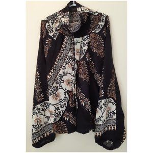 (N1)100% Rayon Harem Pants w/ Climbing Plant Print